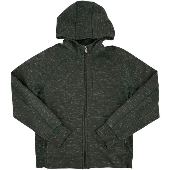 Lululemon Men's Best Coast Full Zip Hoodie Heathered Marled Fuel Green Large - Picture 3 of 11